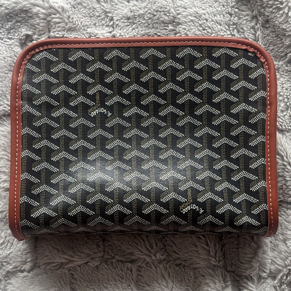 Goyard Black and Brown Toiletry Bag